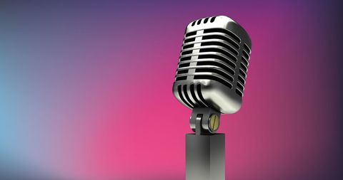 Vintage Style Microphone on Gradient Background - Download Free Stock Images Pikwizard.com