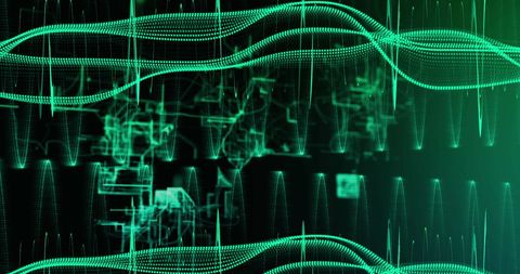 Sci-Fi Abstract Digital Waveforms and Geometric Graphics - Download Free Stock Images Pikwizard.com