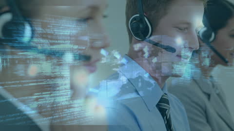 Call Center Consultants Engaged in Advanced Data Processing