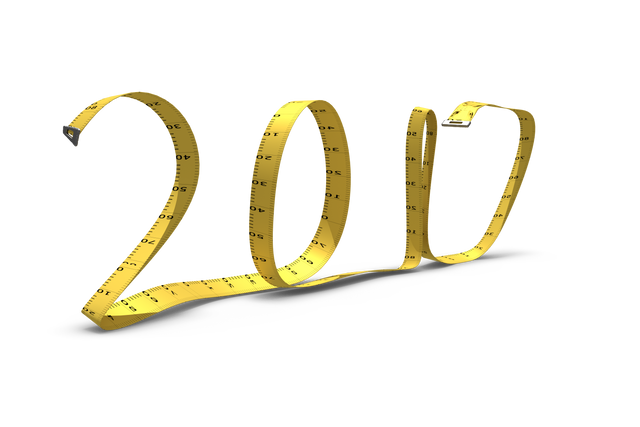 2017 Text with Yellow Tape Measure on Transparent Background, Concept of Diet Resolutions - Download Free Stock Videos Pikwizard.com