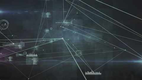 Abstract Network of Data Connections on Grey Background