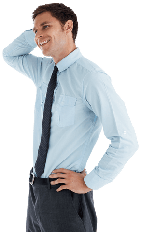transparent smiling businessman striking thoughtful pose - Download Free Stock Videos Pikwizard.com