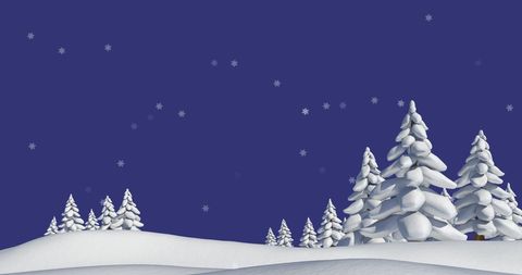 Winter Night Christmas Scene with Snow-Covered Pine Trees - Download Free Stock Images Pikwizard.com