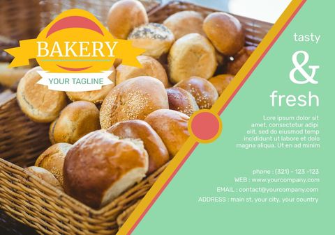 Basket of Freshly Baked Bread Promoting Local Bakery - Download Free Stock Templates Pikwizard.com