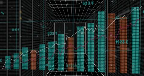 Digital Graphs Display Growth Trends in Data Network - Download Free Stock Images Pikwizard.com