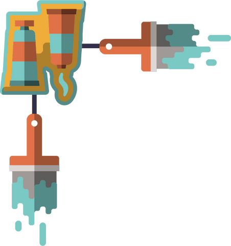 abstract paintbrushes and paint tubes on transparent background - Download Free Stock Videos Pikwizard.com