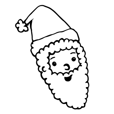 Joyful Santa Claus Cartoon Silhouette on Transparent Background