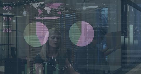 Financial Data Analysis with Team Collaboration and Digital Interface - Download Free Stock Images Pikwizard.com