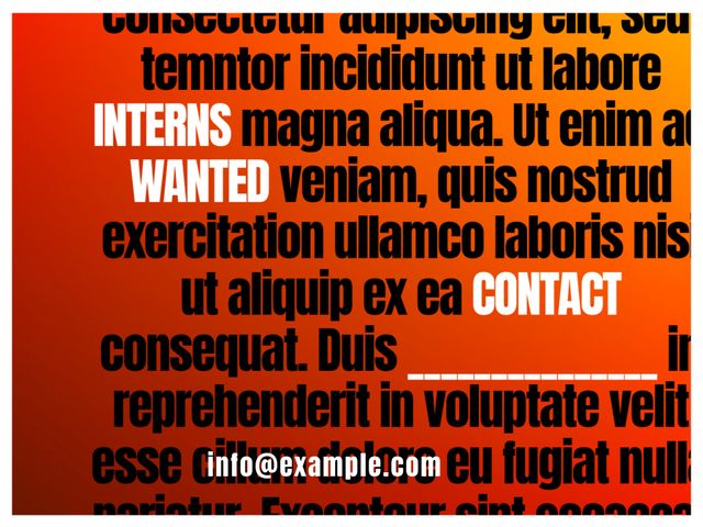 Bold Internship Opportunity Poster with Contact Information - Download Free Stock Templates Pikwizard.com