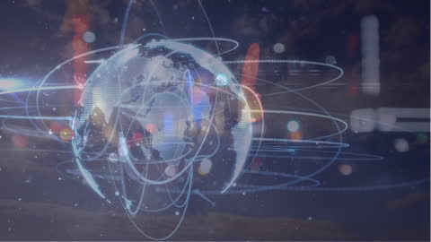 Digital Network Connections Surrounding Global Sphere