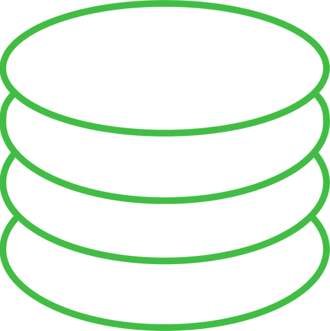Digital illustration of green circles on transparent background