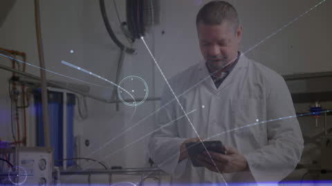 Scientist Analyzing Data in Technology-Driven Laboratory