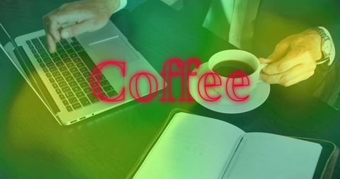 Productive Business Professional Working with Laptop and Coffee