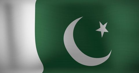 Waving Pakistan Flag with Crescent and Star - Download Free Stock Images Pikwizard.com