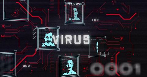 Digital Virus Infiltration with Network Data and People Icons - Download Free Stock Images Pikwizard.com