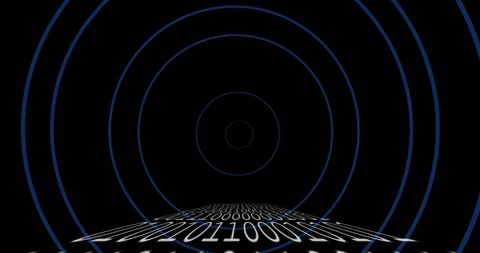 Binary Code and Digital Circles on Black Background - Download Free Stock Images Pikwizard.com