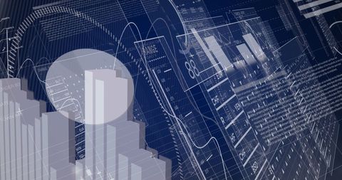Abstract Data Processing with Charts and Graphs - Download Free Stock Images Pikwizard.com