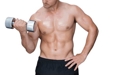 Transparent image fit caucasian man weightlifting