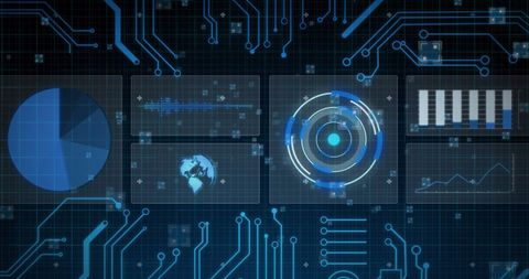Futuristic Digital Interface with Data and Statistics Visualization - Download Free Stock Images Pikwizard.com