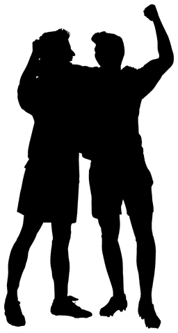 Soccer Players Silhouette on Transparent Background, Sports Fitness Icon