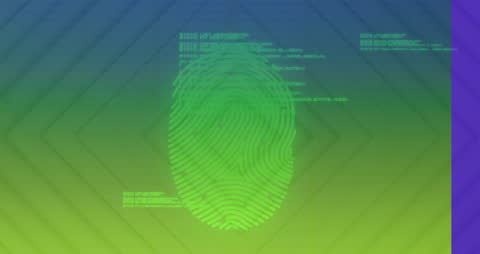 Digital Fingerprint Pattern with Abstract Coding Background