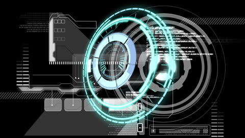 Futuristic Tech Interface with Digital Data Analysis