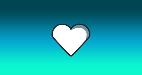 White Heart Icon on Gradient Blue Background