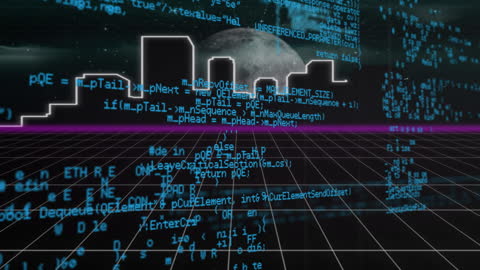 Futuristic Data Processing with Cityscape and Globe
