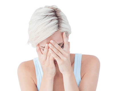Transparent Sad Blonde Woman Crying with Hands Covering Face - Download Free Stock Videos Pikwizard.com