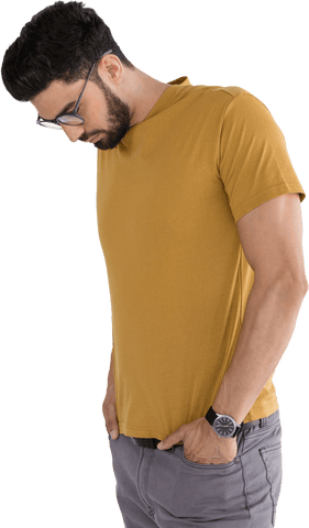Transparent Background Stylish Man with Hands in Pockets