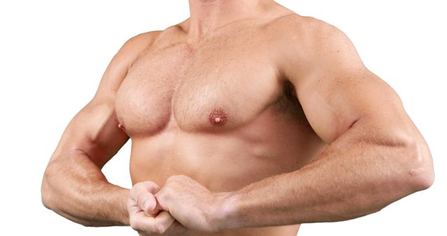 A muscular Caucasian man flexes his biceps, showcasing his upper body strength and fitness level - Download Free Stock Photos Pikwizard.com
