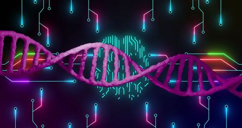Digital DNA Representation with Futuristic Circuit Design - Download Free Stock Images Pikwizard.com