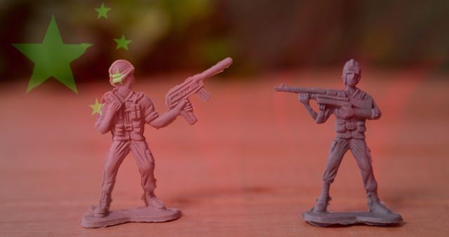 Plastic Toy Soldiers in Front of Chinese Flag Illustration - Download Free Stock Images Pikwizard.com