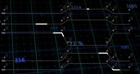 Futuristic Digital Mechanics and Data Analysis Visualization