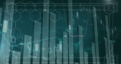 Digital Financial Data Visualization with Graphs and Analytics Overlay