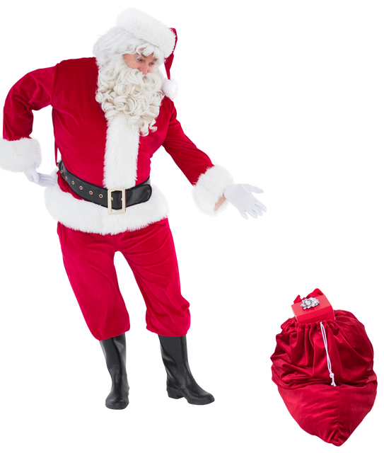 Transparent Santa Claus Playing with Sack of Gifts - Download Free Stock Videos Pikwizard.com