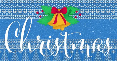 Festive Christmas Greeting with Knit Pattern and Decor - Download Free Stock Images Pikwizard.com
