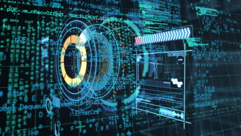 Futuristic Digital Interface with Data Processing Concept Visual