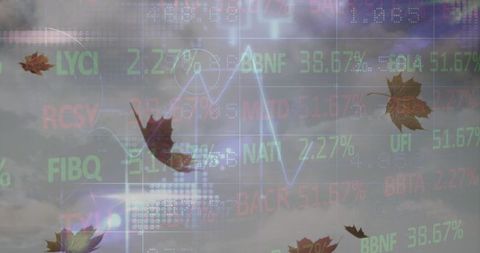 Dynamic financial data with challenging cloudscape in background