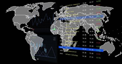 Financial Data Processing and Global Market Analysis Concepts - Download Free Stock Images Pikwizard.com