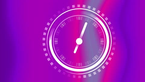 Abstract Animated Clock Over Vibrant Gradient Background