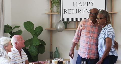 Senior Friends Celebrating Retirement Together