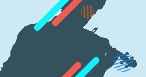 Abstract Art Silhouette of Violinist with Vibrant Overlay