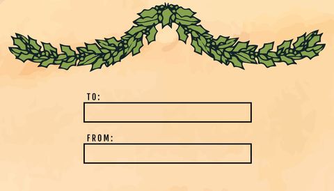 festive gift tag template with classic laurel wreath design - Download Free Stock Templates Pikwizard.com