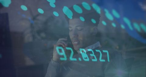 Data Analysis with Reflective Elements and Businessman at Work - Download Free Stock Images Pikwizard.com