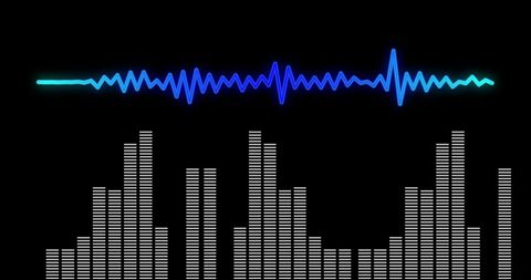 Digital Equalizer and Sound Waves on Black Background - Download Free Stock Images Pikwizard.com