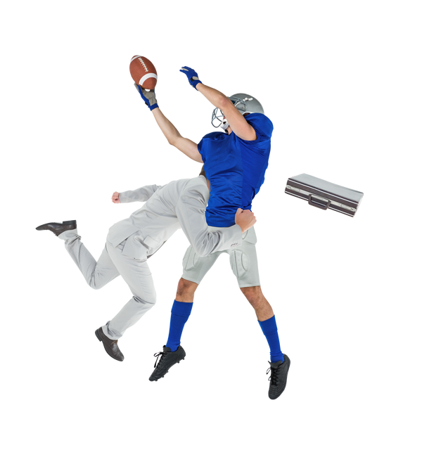 Businessman Tackling Football Player on Transparent Background - Download Free Stock Videos Pikwizard.com