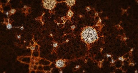 Abstract Molecular Structure with Network Design on Dark Background