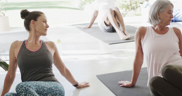 Senior Individuals Practicing Yoga Indoors - Download Free Stock Images Pikwizard.com