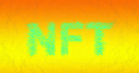 Vibrant NFT Text on Orange Background